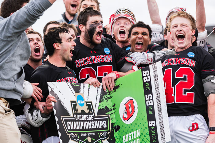 Lacrosse players celebrate