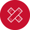 Health Icon, crossed bandages