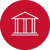 Law and Policy Icon, courthouse with columns